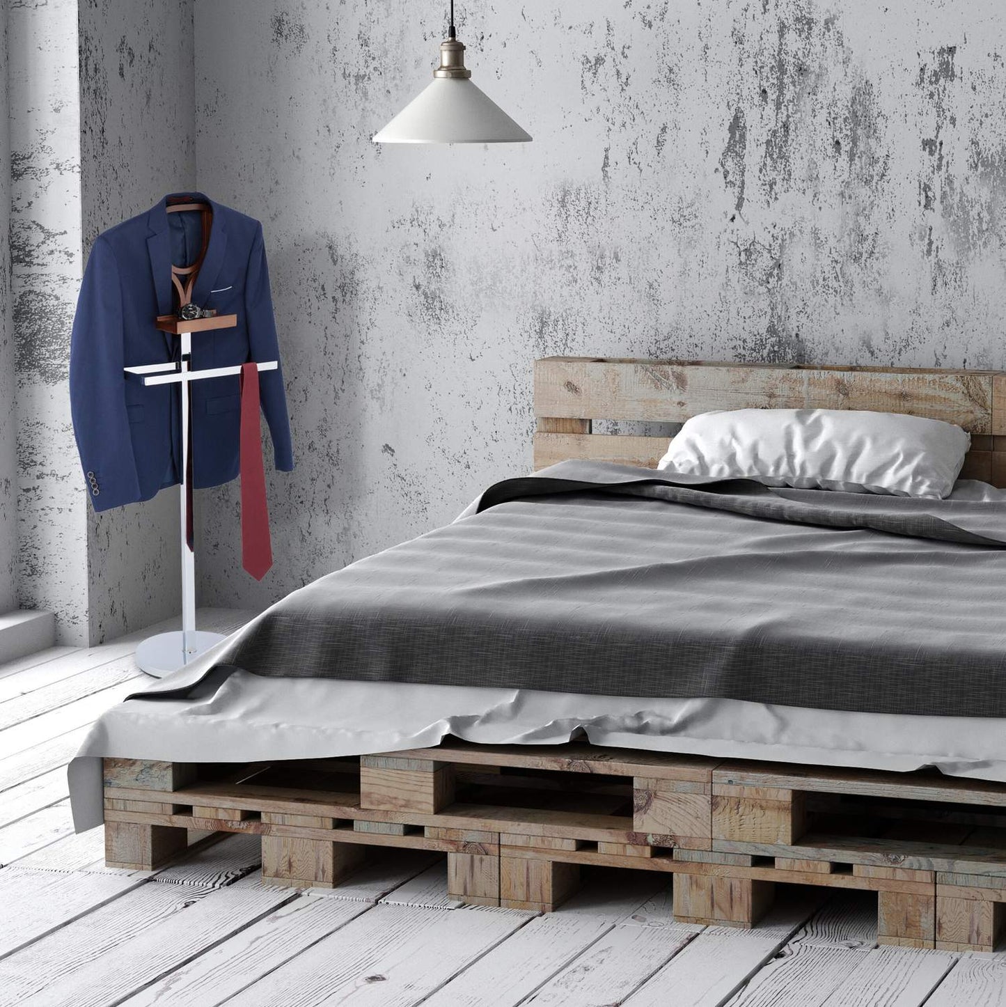 Valet stand with shelf