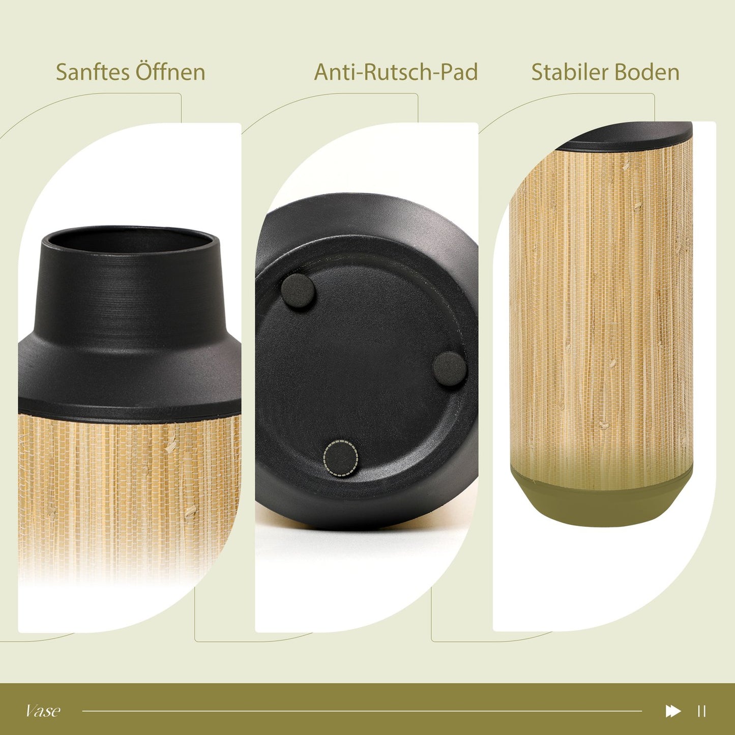 Flower vase in metal, non-slip, country style, 42 Cm