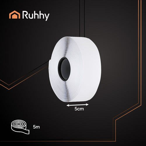 Velcro Self-Adhesive Tape, 5m x 5cm, White