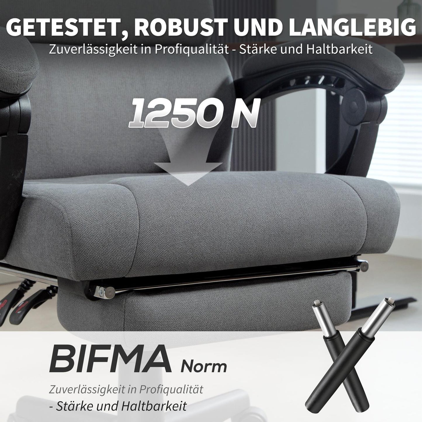 Velvet-Look Adjustable Office Chair, Rolling, Gray
