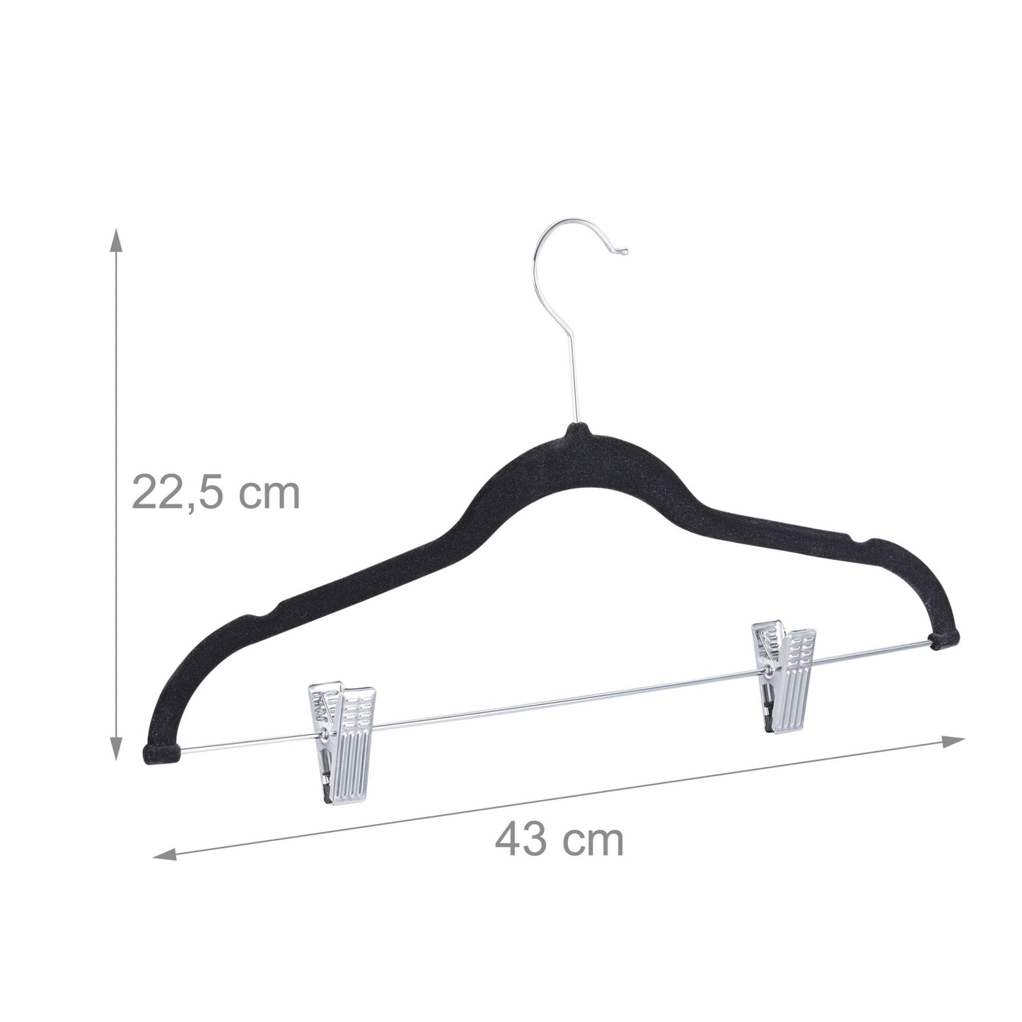 Velvet hanger with clips set of 12