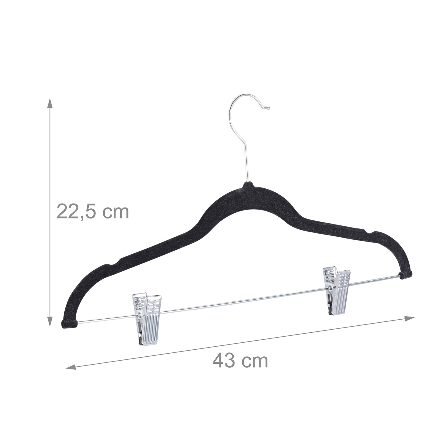 Velvet hanger with clips set of 12