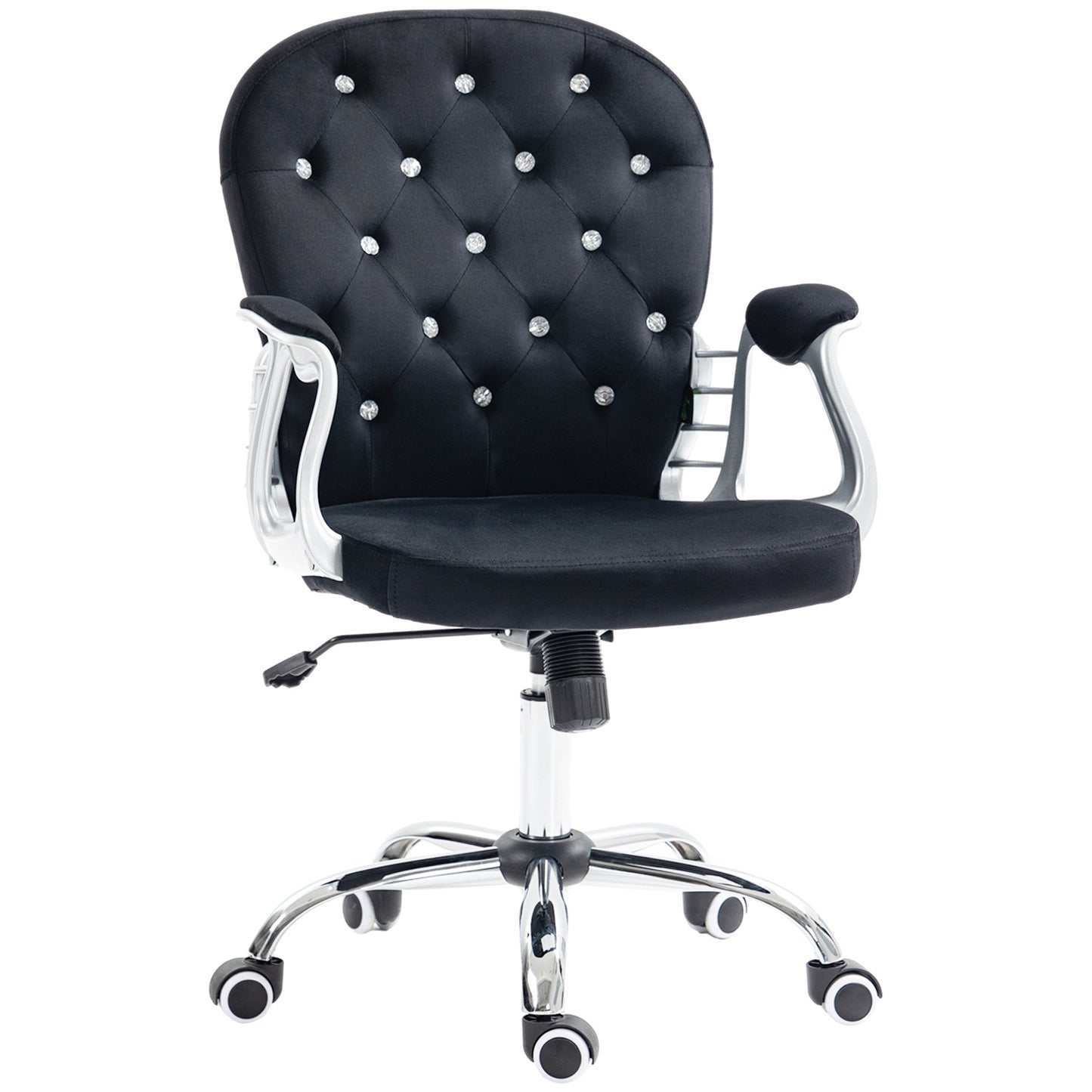 Black Velvet Office Chair – Swivel, adjustable, padded chair