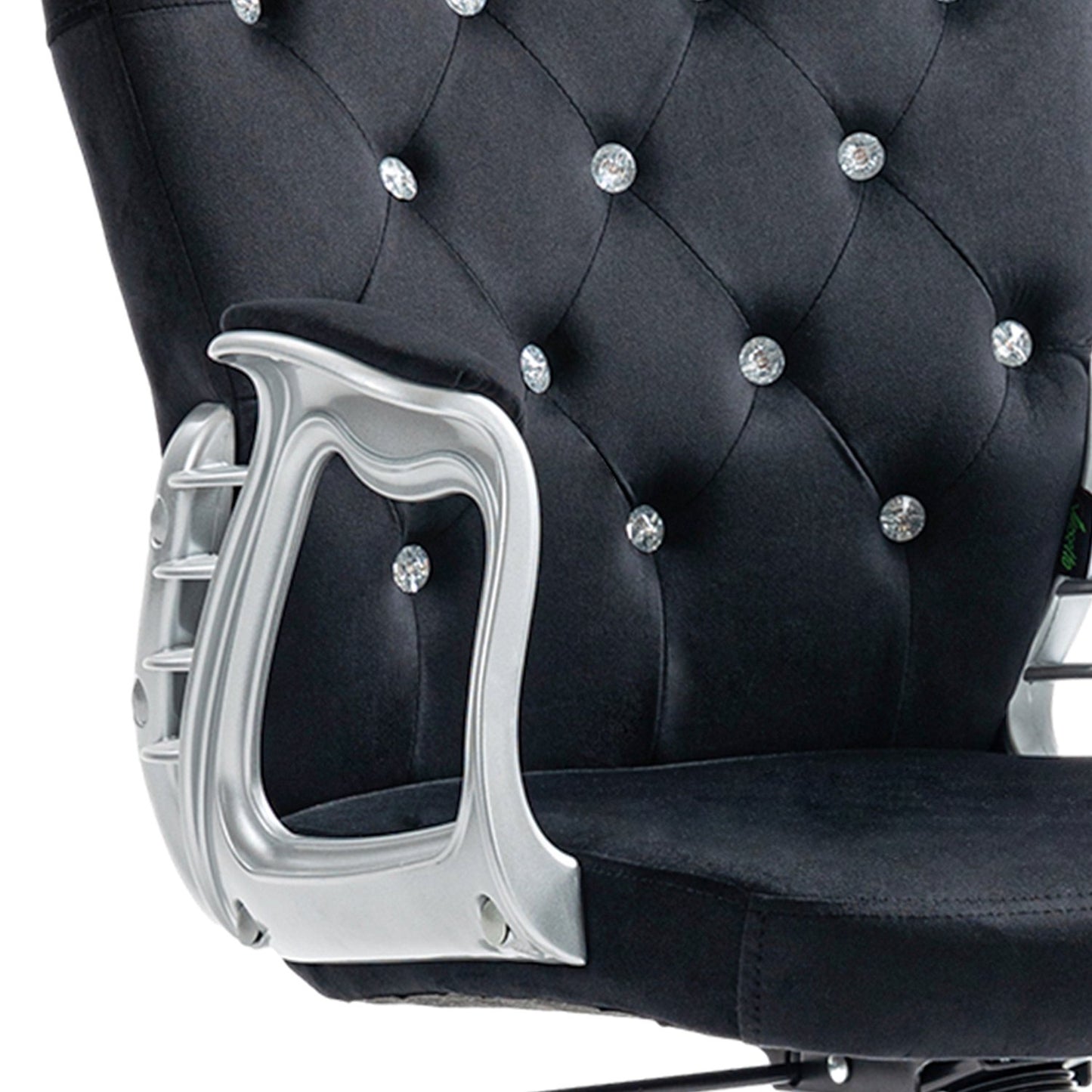 Black Velvet Office Chair – Swivel, adjustable, padded chair