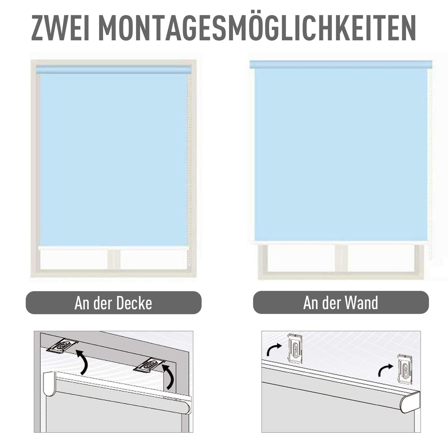 Gray vertical awning – Balcony sun protection, privacy and wind protection