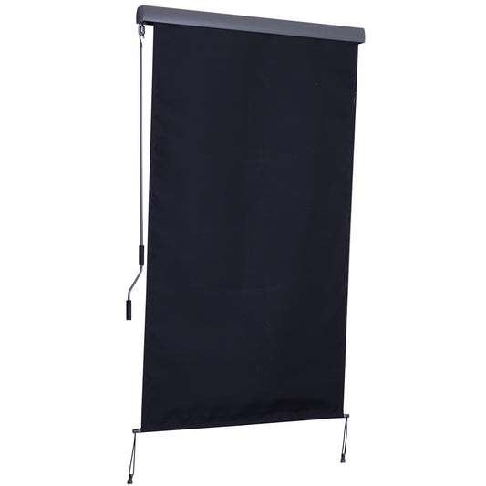 Balcony awning – Polyester aluminium, 120x200cm, wind protection