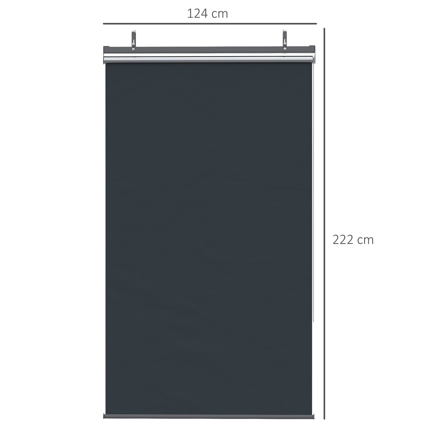 Balcony Privacy screen Sunproof polyester curtain, dark grey