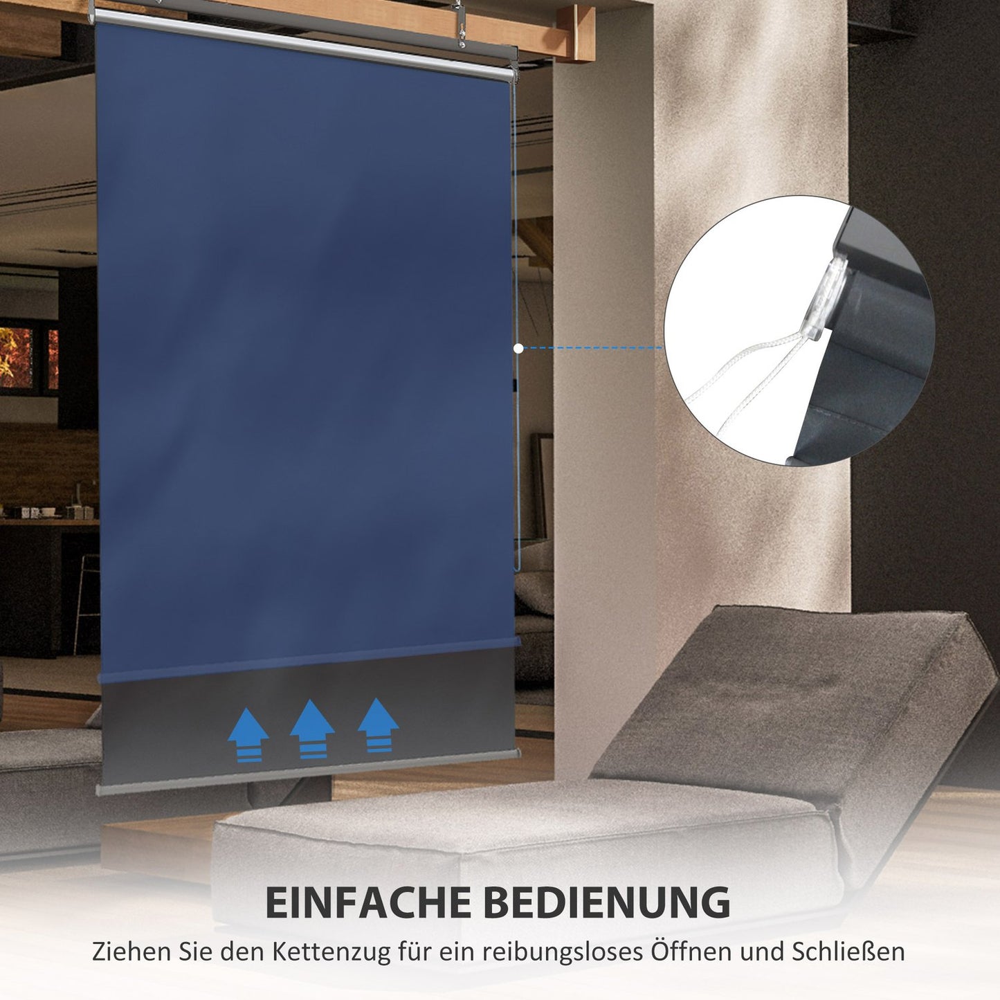 Balcony Privacy screen Sunproof polyester curtain, dark grey