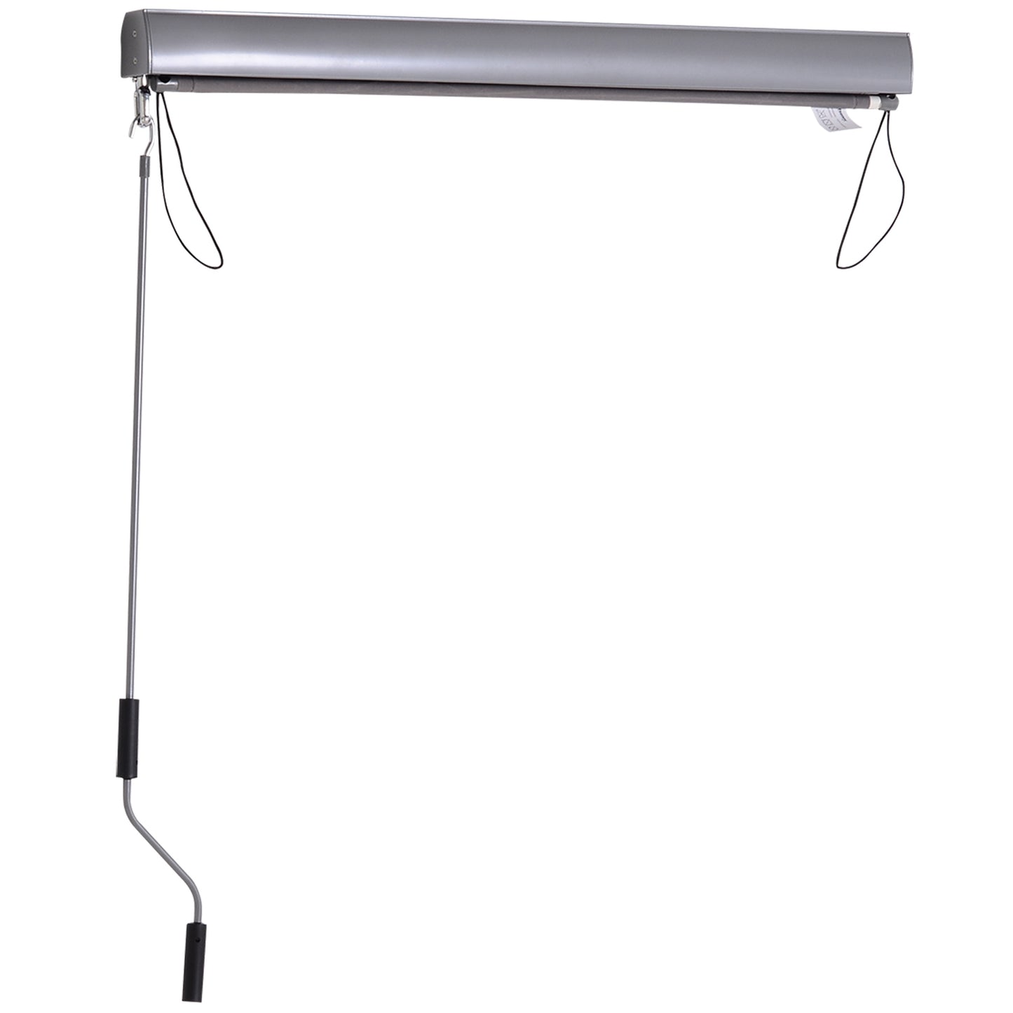 Balcony awning with hand crank, grey, 100x140cm, wind and privacy protection