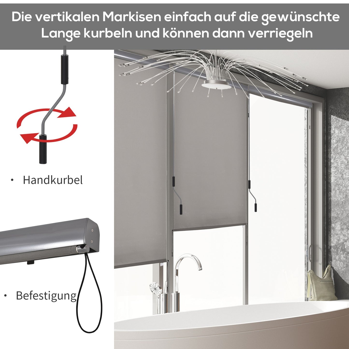 Balcony Awning Wind & Privacy Screen, Grey, 160x250cm
