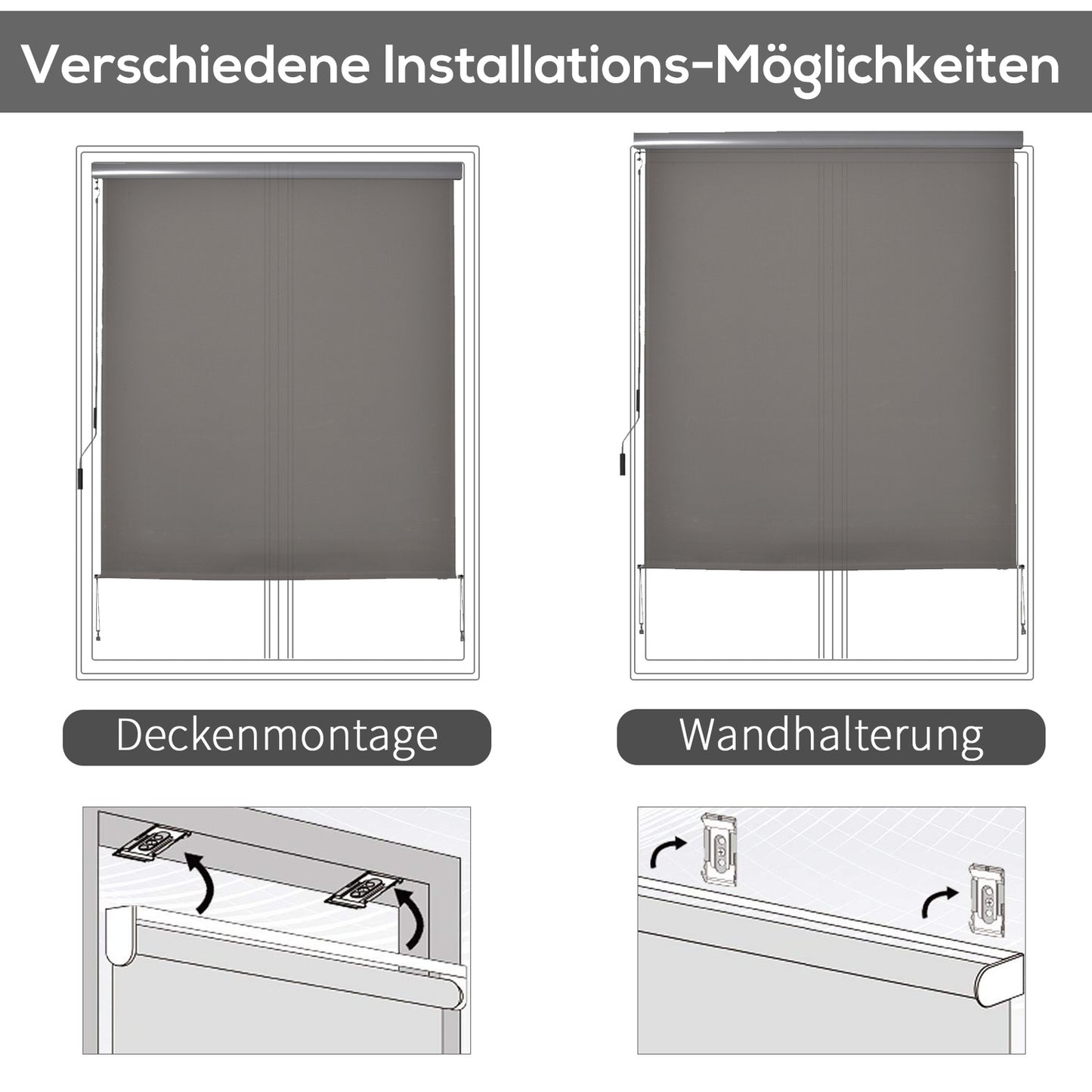 Balcony Awning Wind & Privacy Screen, Grey, 160x250cm