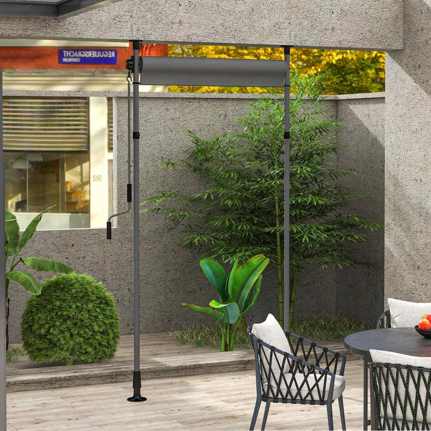 Dark gray Weatherproof Balcony awning - 150x220-310cm
