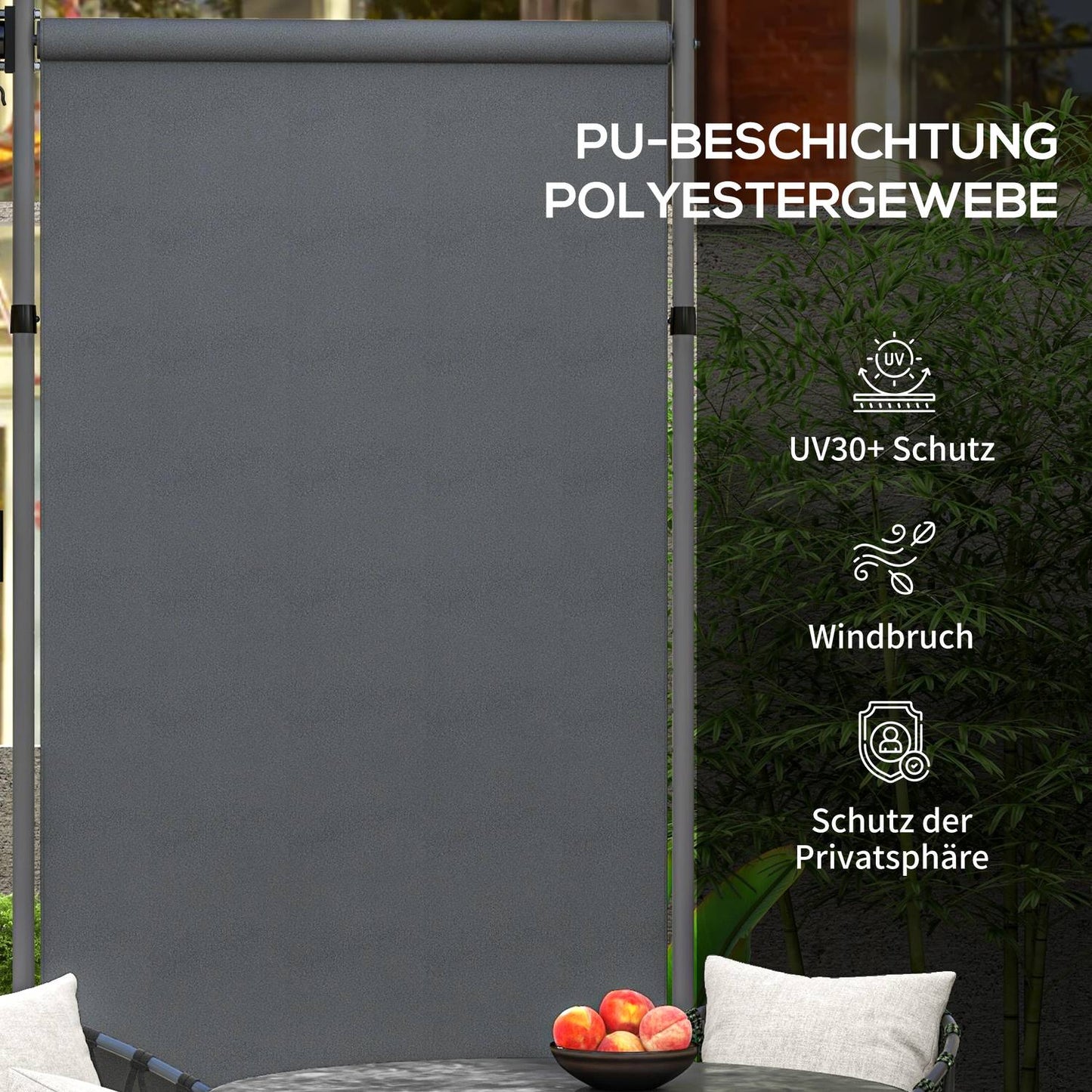 Dark gray Weatherproof Balcony awning - 150x220-310cm