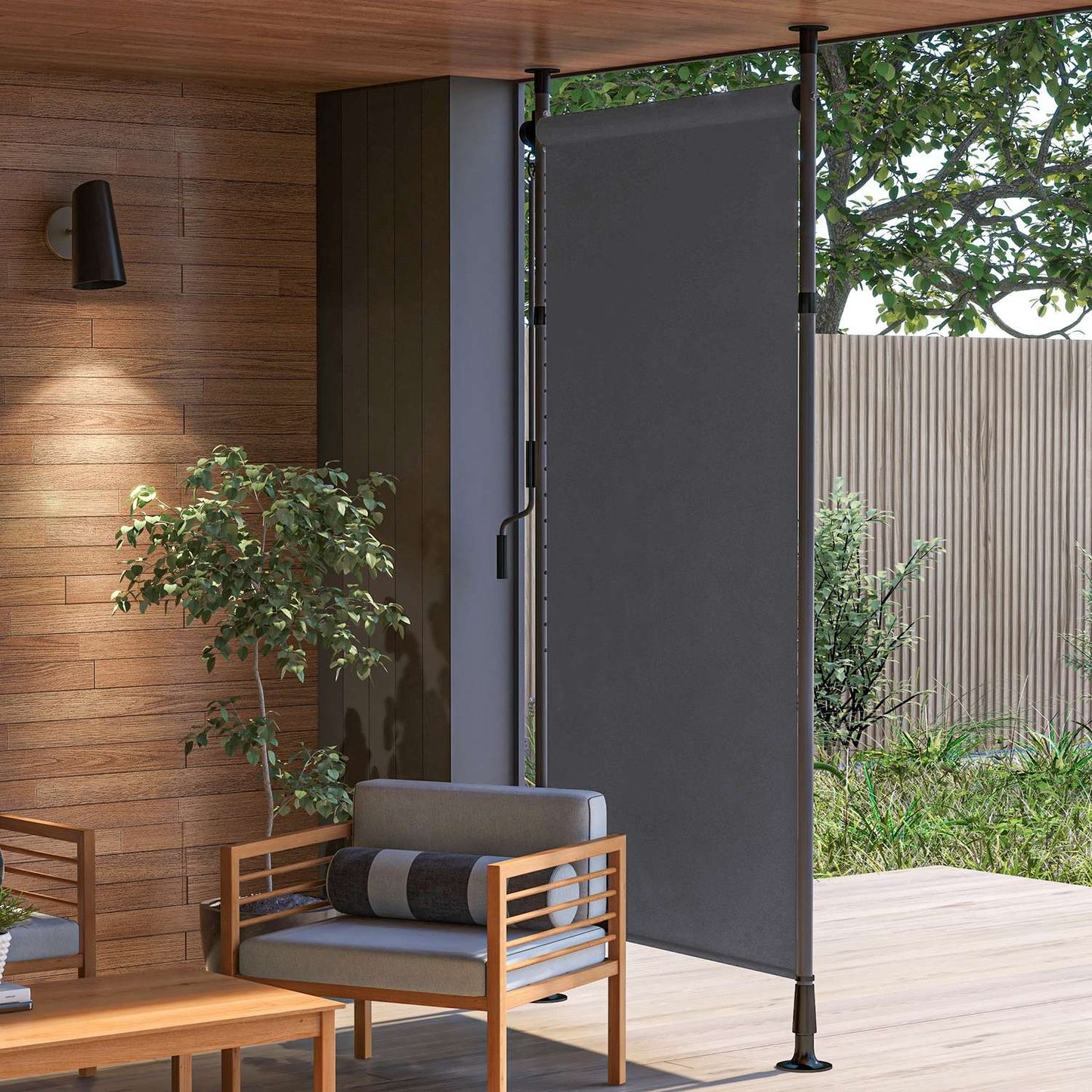 Dark gray Weatherproof Balcony awning - 150x220-310cm