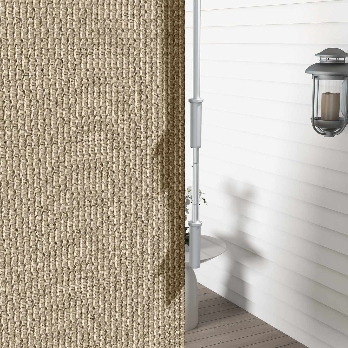 Roller blind for outdoor use, Blackout Privacy Screen, 120x185 cm, Beige
