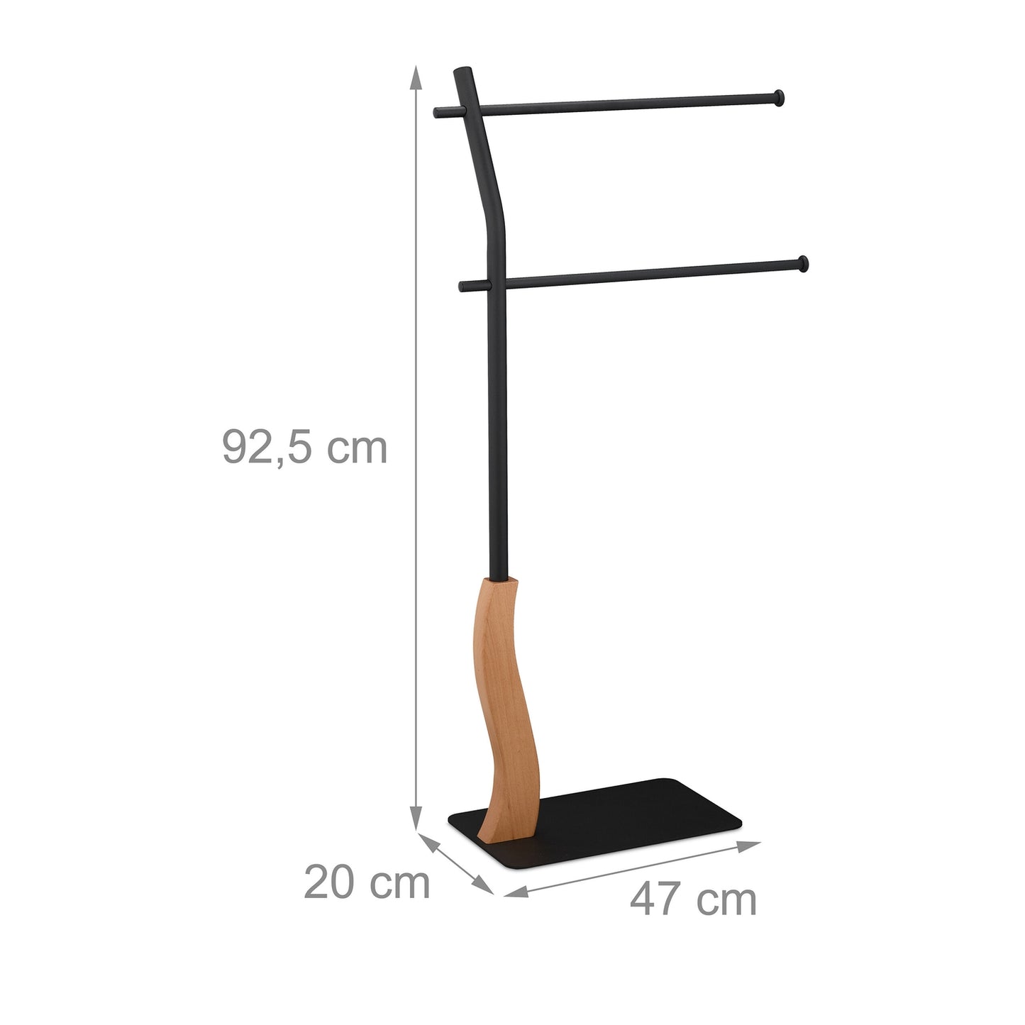 Vertical towel rail