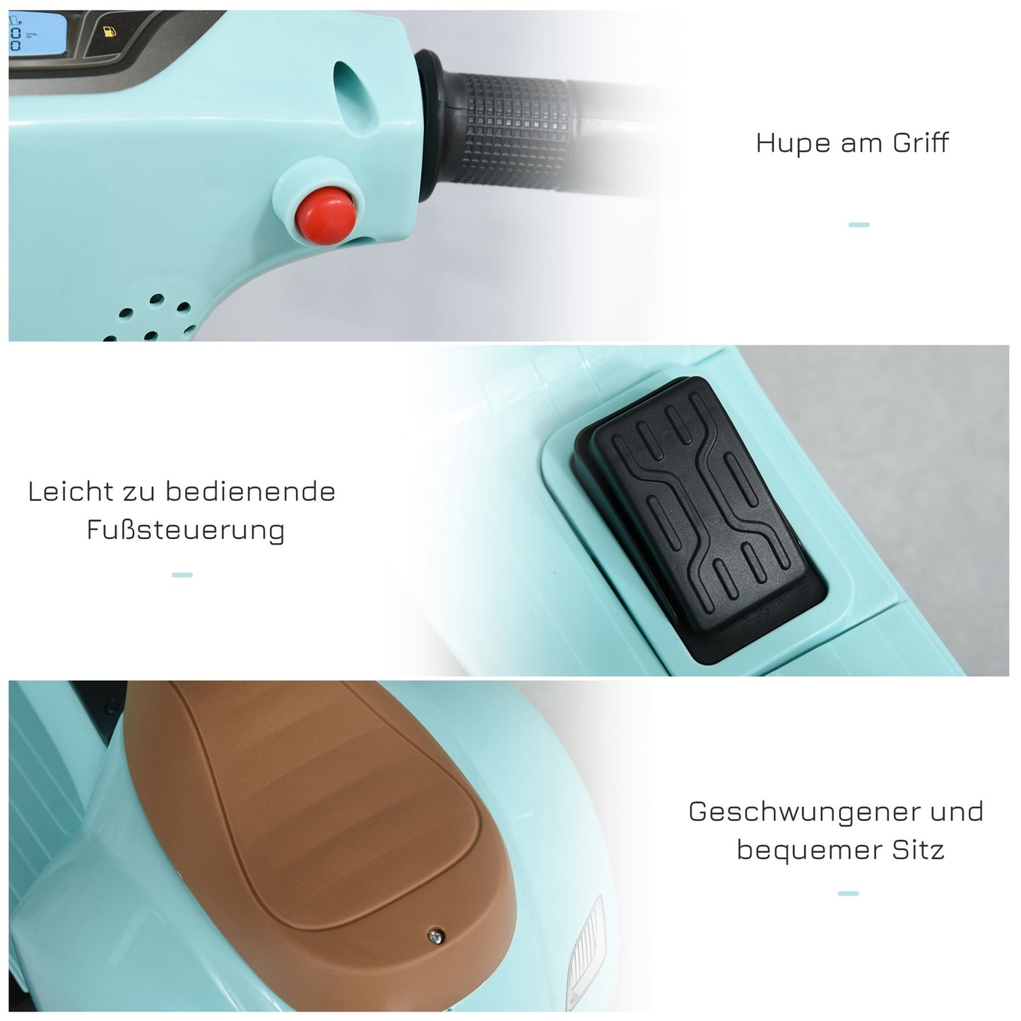 Electric Ride-On Vespa for children, 18-36 months, green