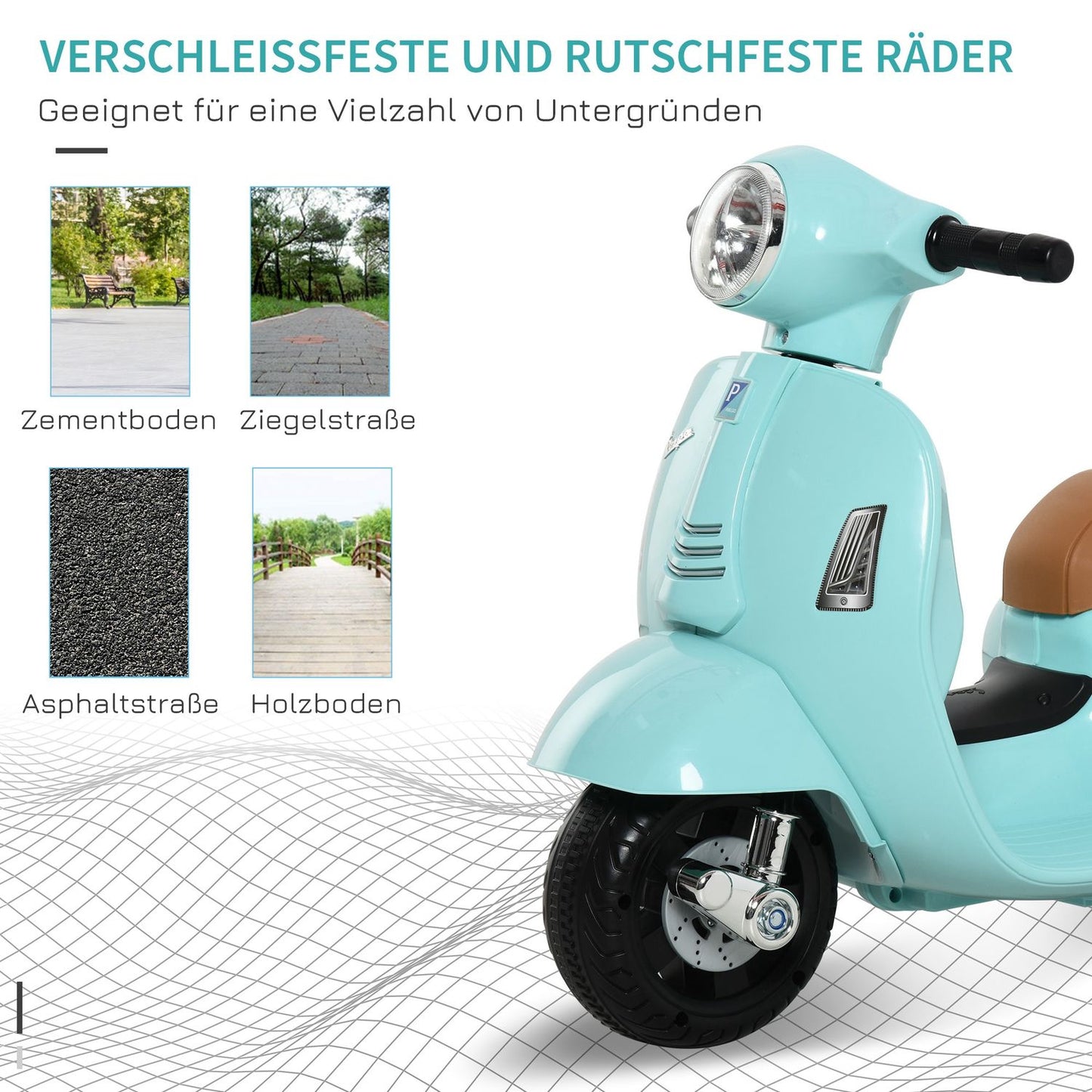 Electric Ride-On Vespa for children, 18-36 months, green