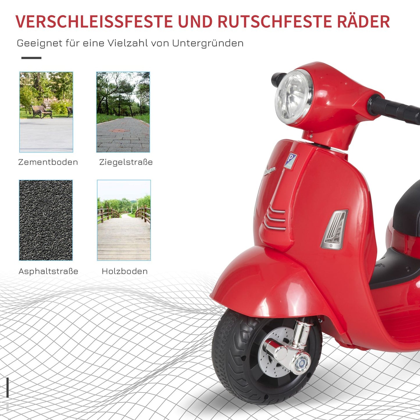 Electric children's motorcycle with LED light, 18-36 months