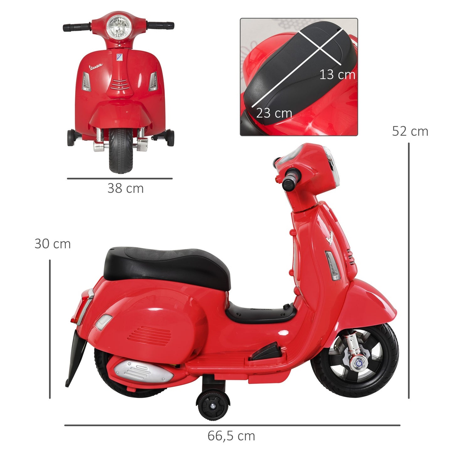 Electric children's motorcycle with LED light, 18-36 months