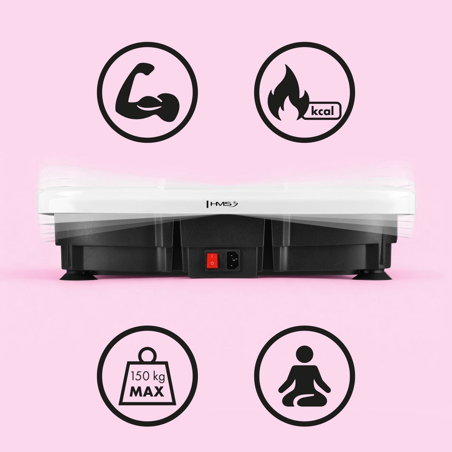 Vibrating Platform with Resistance Bands, 6 Programs