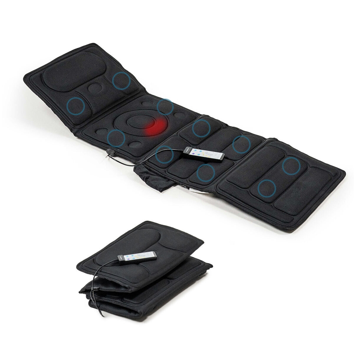 Vibration Massage Mattress with Heat, 10 Motors, Remote