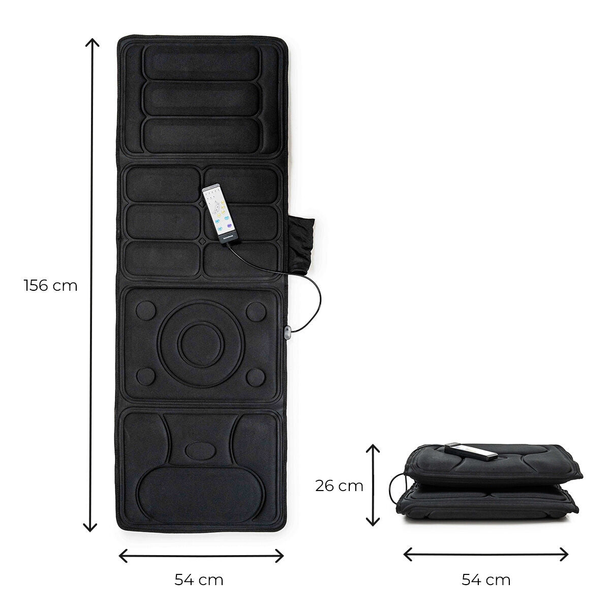 Vibration Massage Mattress with Heat, 10 Motors, Remote
