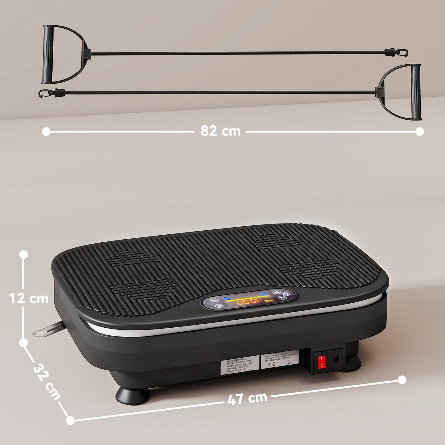 Vibration Plate for Fitness, Bluetooth, 99 Speeds, Black