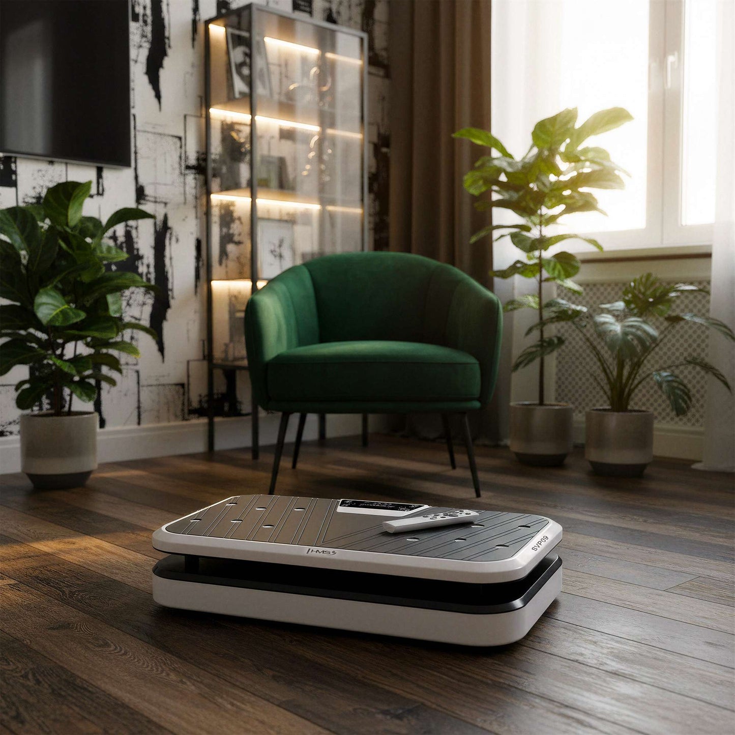 Vibration Platform with Push-Up Bars, Bluetooth, 5 Programs