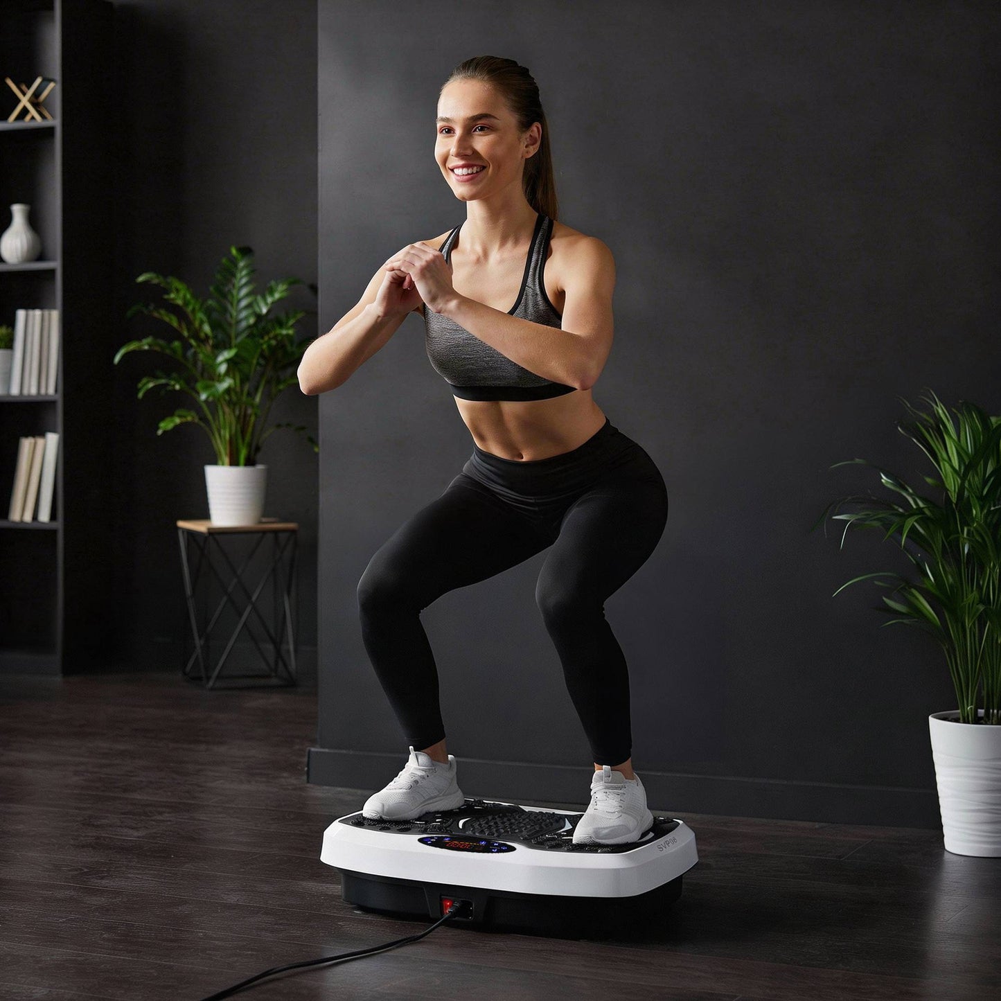 Vibration Platform with Resistance Bands, Bluetooth, 5 Programs