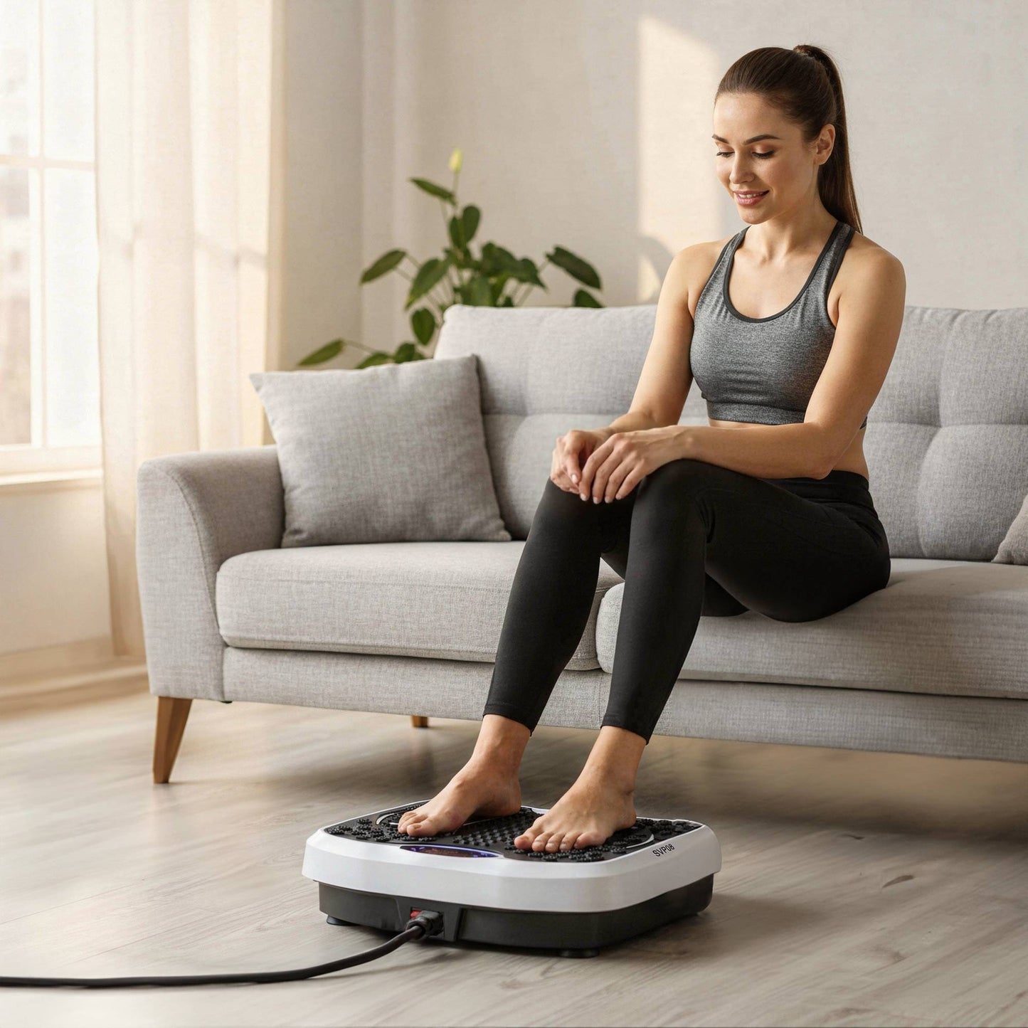 Vibration Platform with Resistance Bands, Bluetooth, 5 Programs