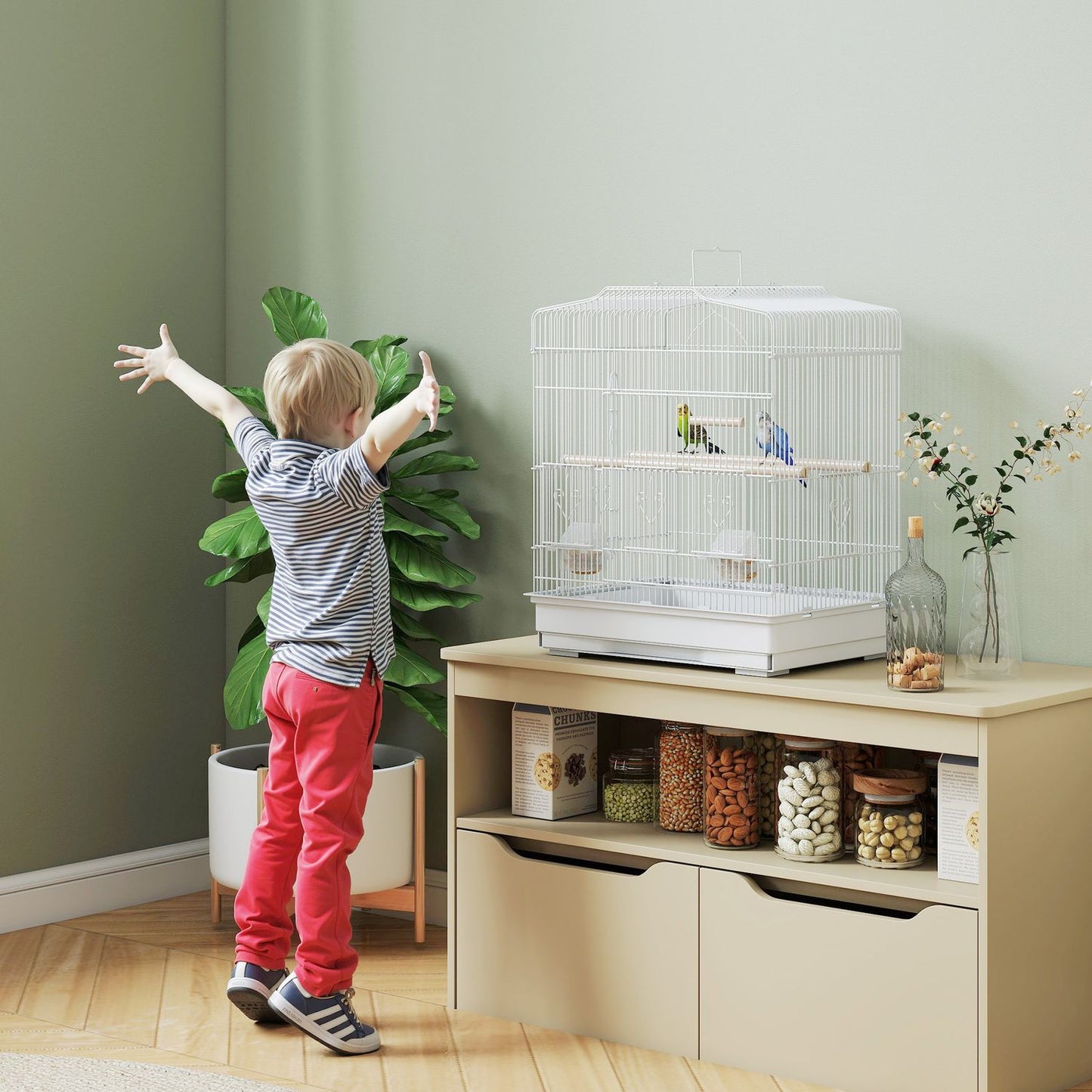 Vintage Bird Cage for Small Birds, 46.5 x 36 x 59 cm