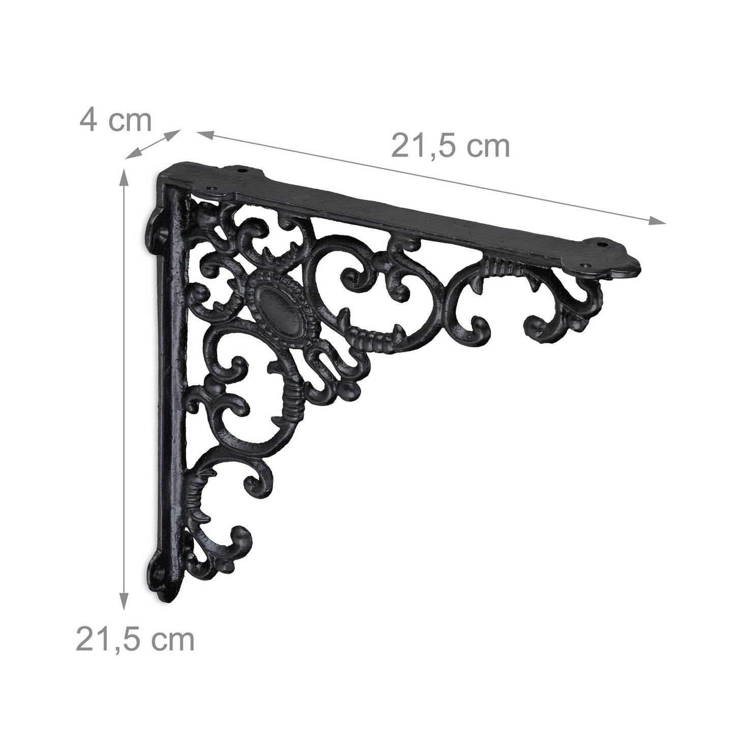 Vintage Cast Iron Shelf Brackets, Set of 4, 90° Angle