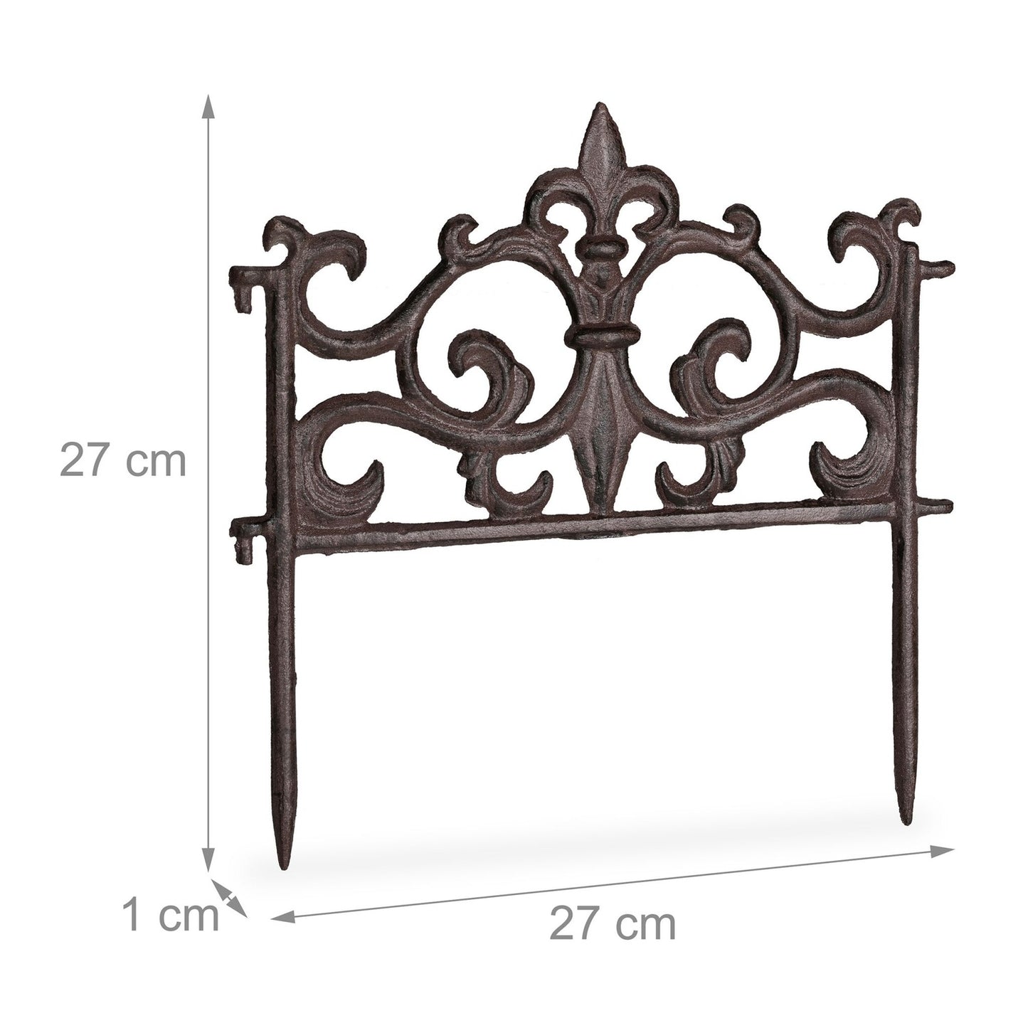 Vintage Garden Bed Fence, 10 Cast Iron Panels