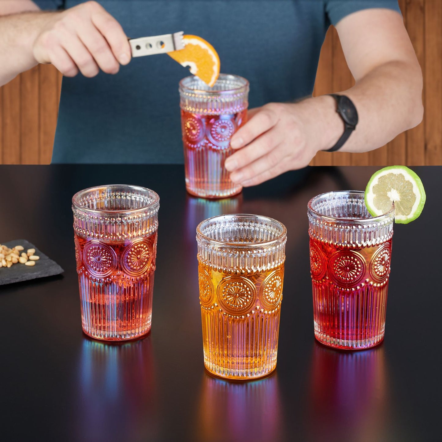 Vintage Glass Tumblers, Set of 4 – Elegant Design