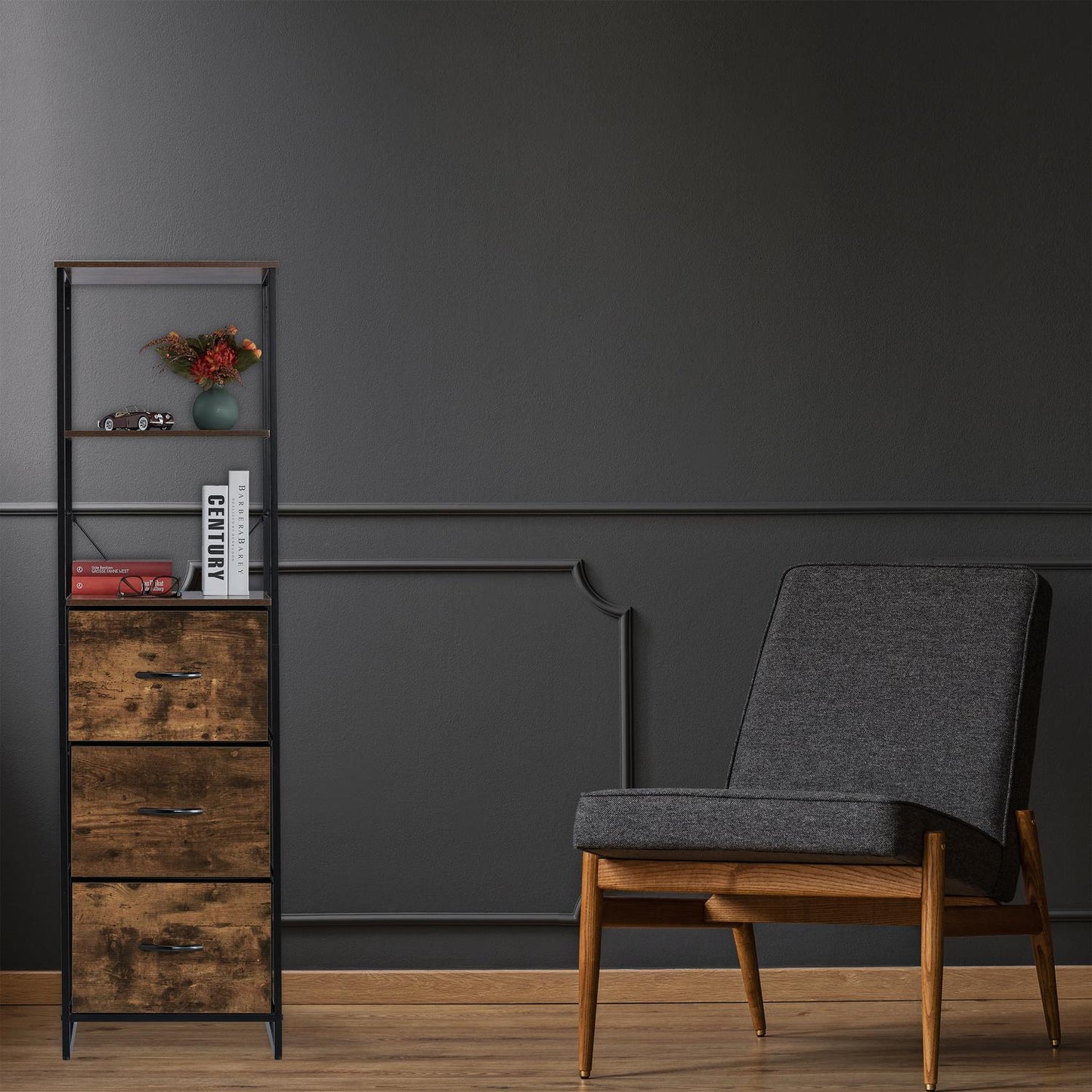 Vintage shelf in industrial design