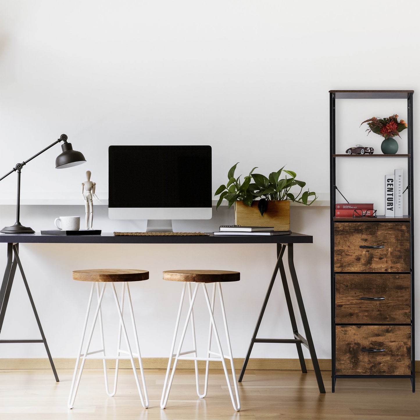 Vintage shelf in industrial design
