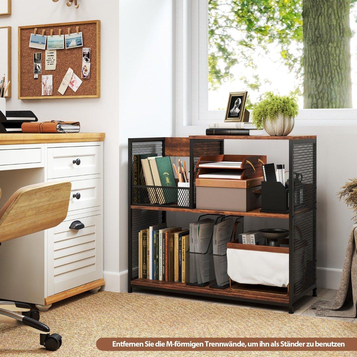 Vinyl Record Stand, 3-Tier, Holds 300 Albums, Removable Dividers