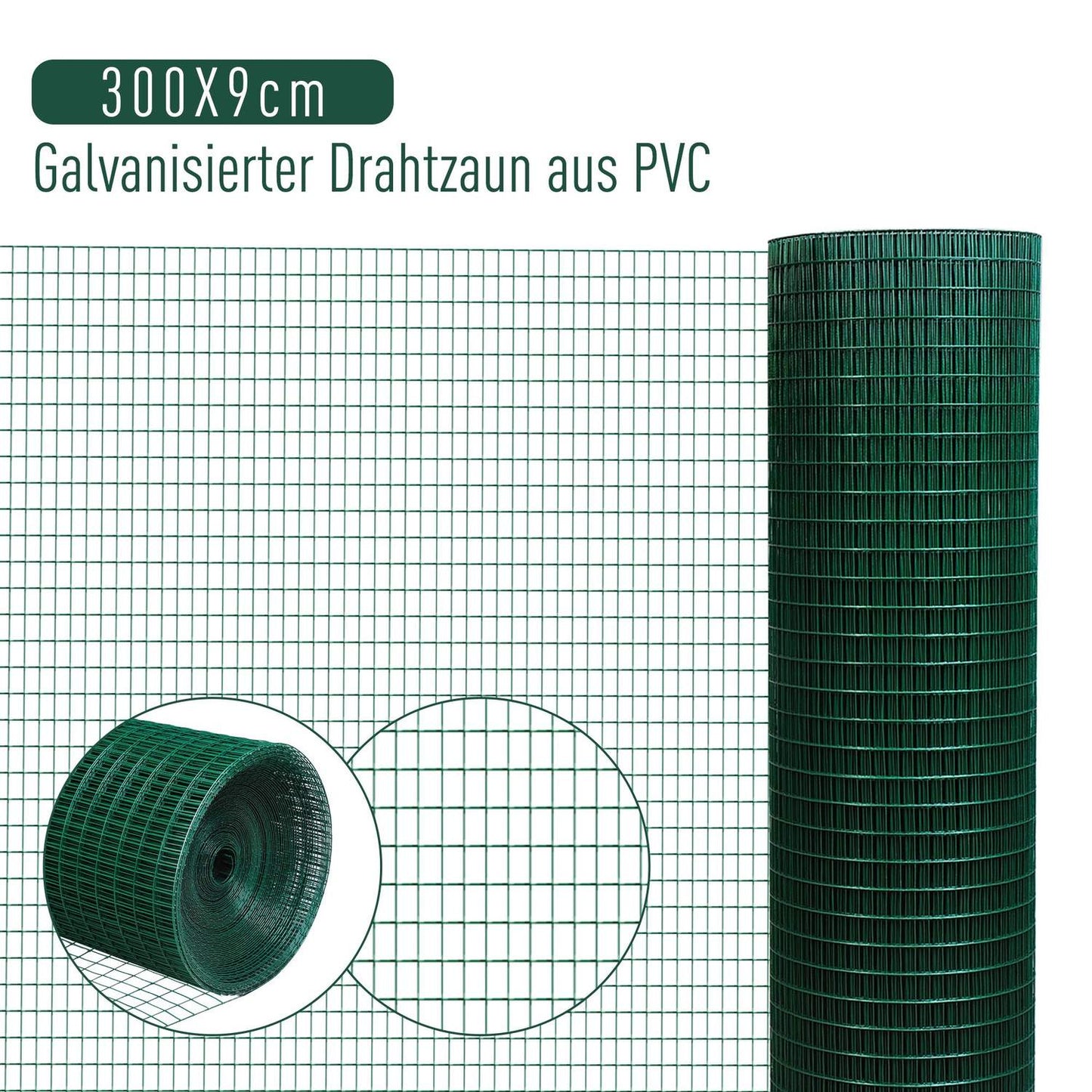 Flexible dark green PVC volute net, 0.9x30M protective