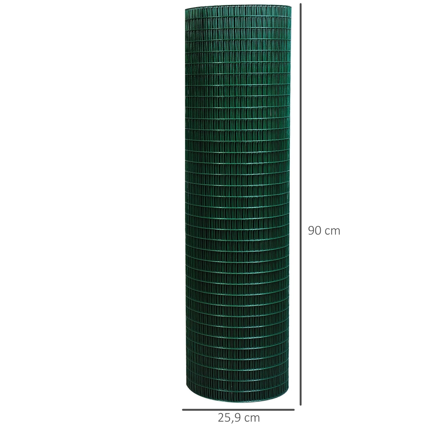 Flexible dark green PVC volute net, 0.9x30M protective