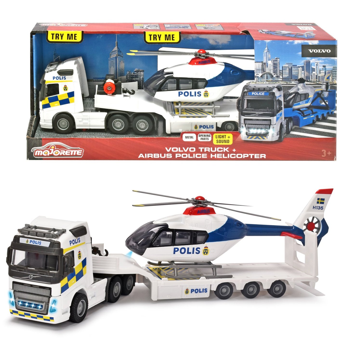 Volvo FH-16 Swedish Police Truck + Helicopter