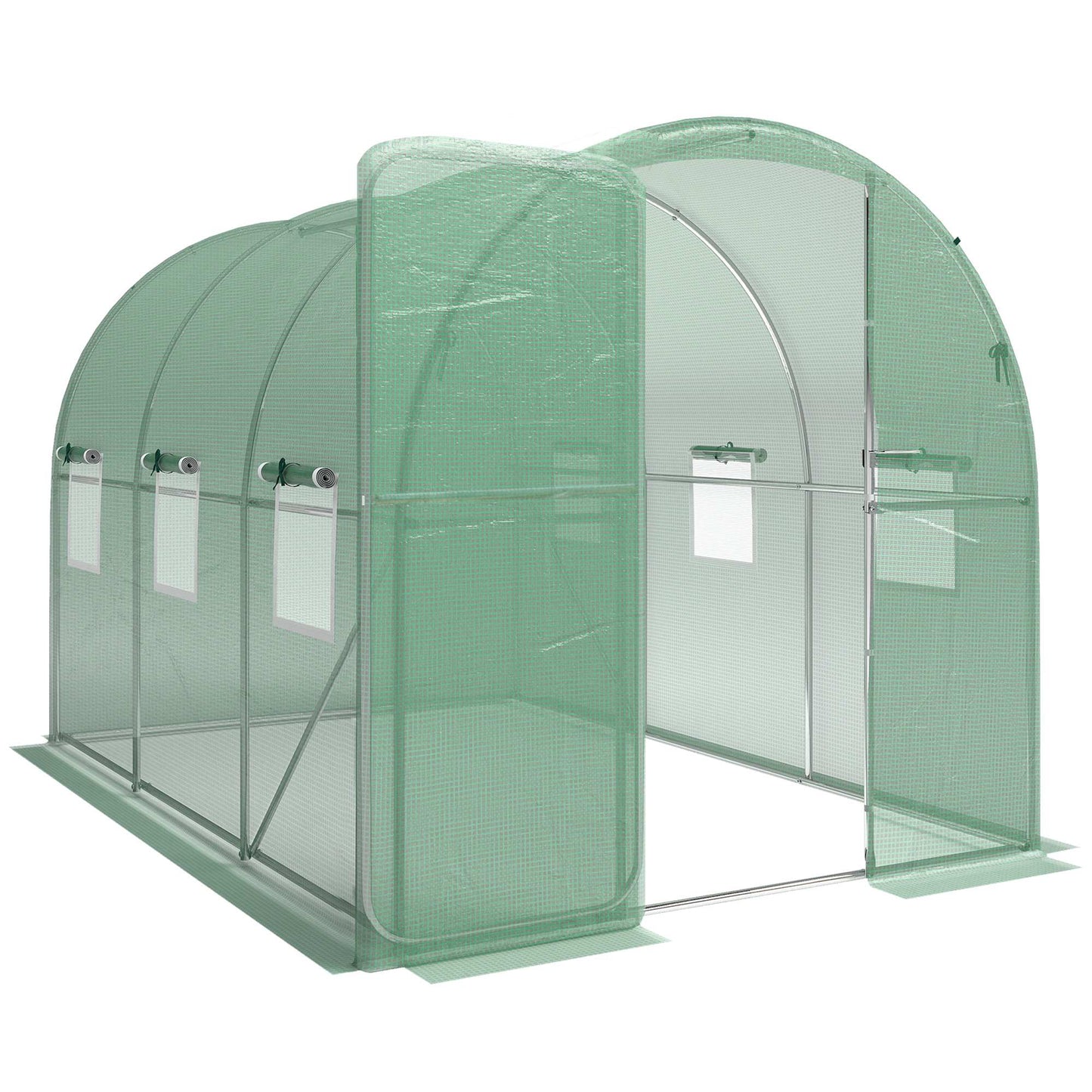 Walk-In Polytunnel Greenhouse, 2x3m, PE Cover, Steel Frame