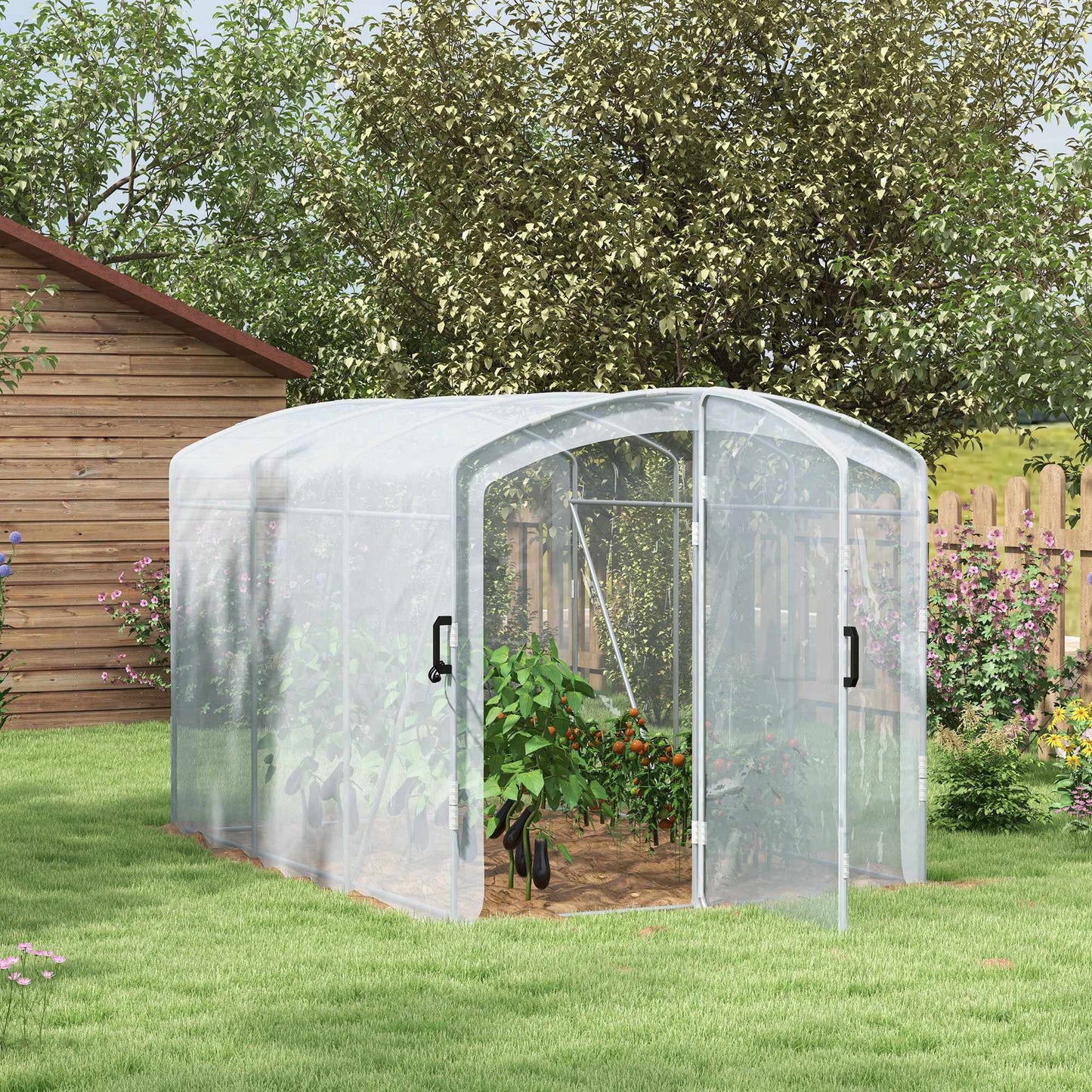 Walk-In Tunnel Greenhouse, Transparent Cover, 3x2x2m