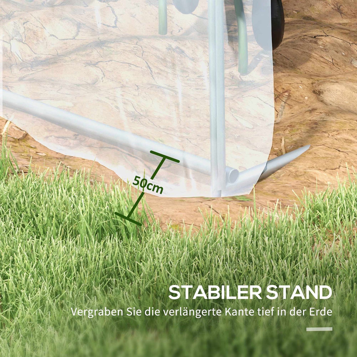 Walk-In Tunnel Greenhouse, Transparent Cover, 3x2x2m