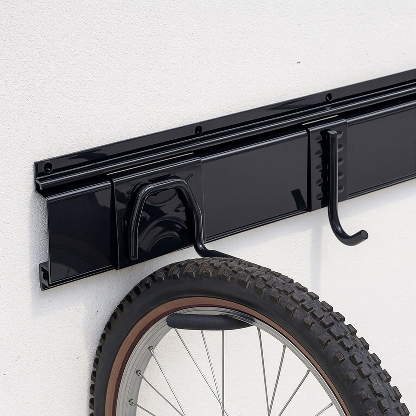 Wall Bike Rack with Rail – Holds Multiple Bicycles