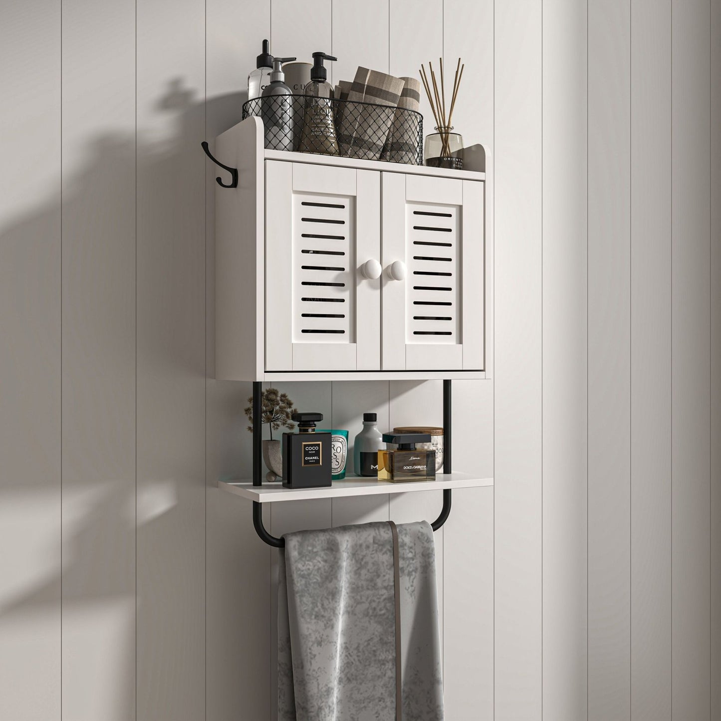 Wall Cabinet with Towel Rail – Bathroom or Kitchen Storage