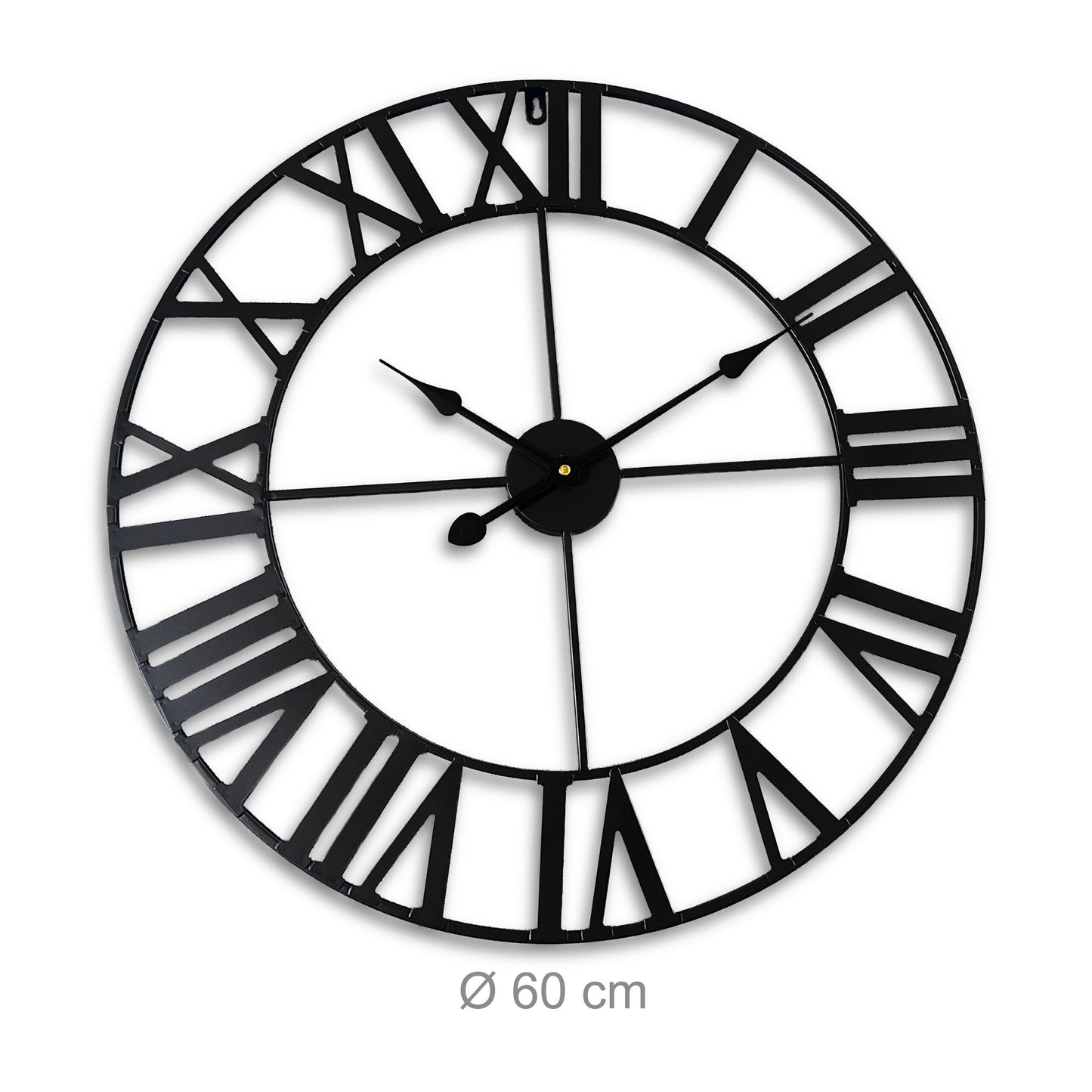 Wall Clock, Roman Numerals, 60 cm Diameter