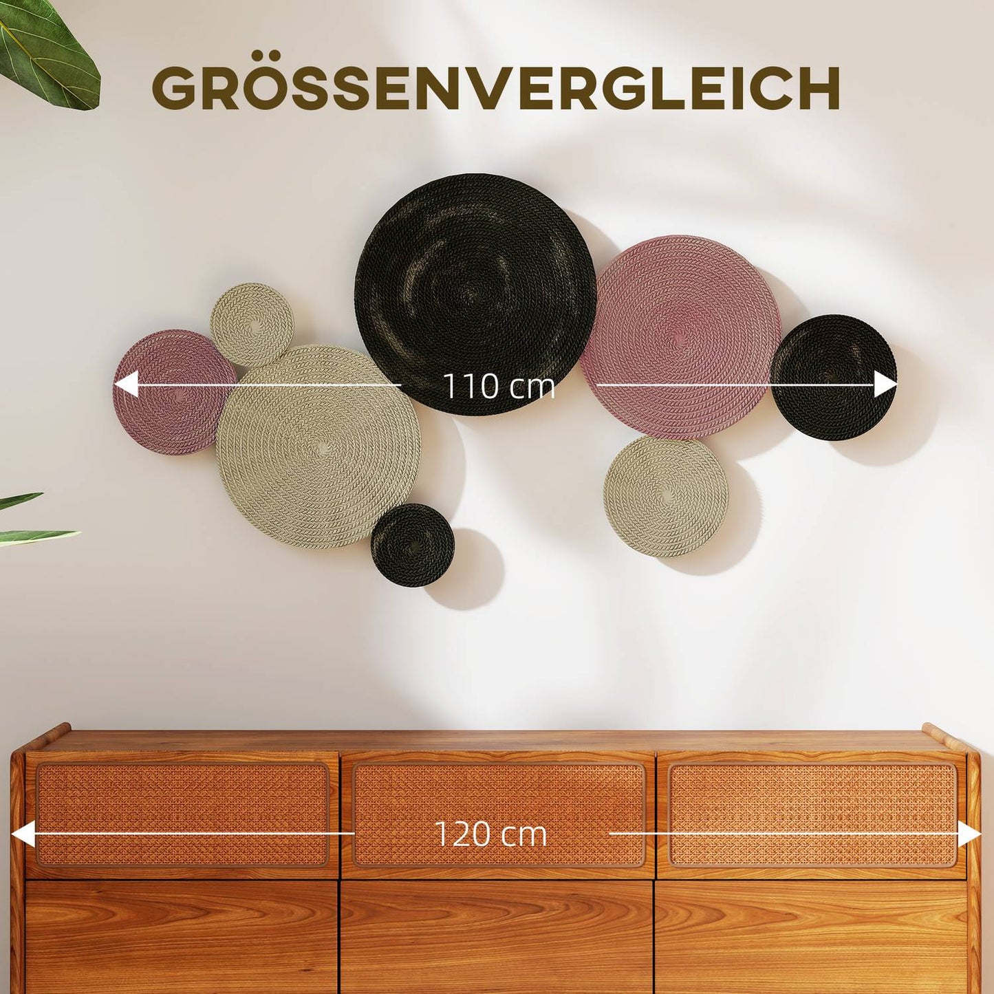 Wall Decor Set, 8 Metal Discs, Multicolor