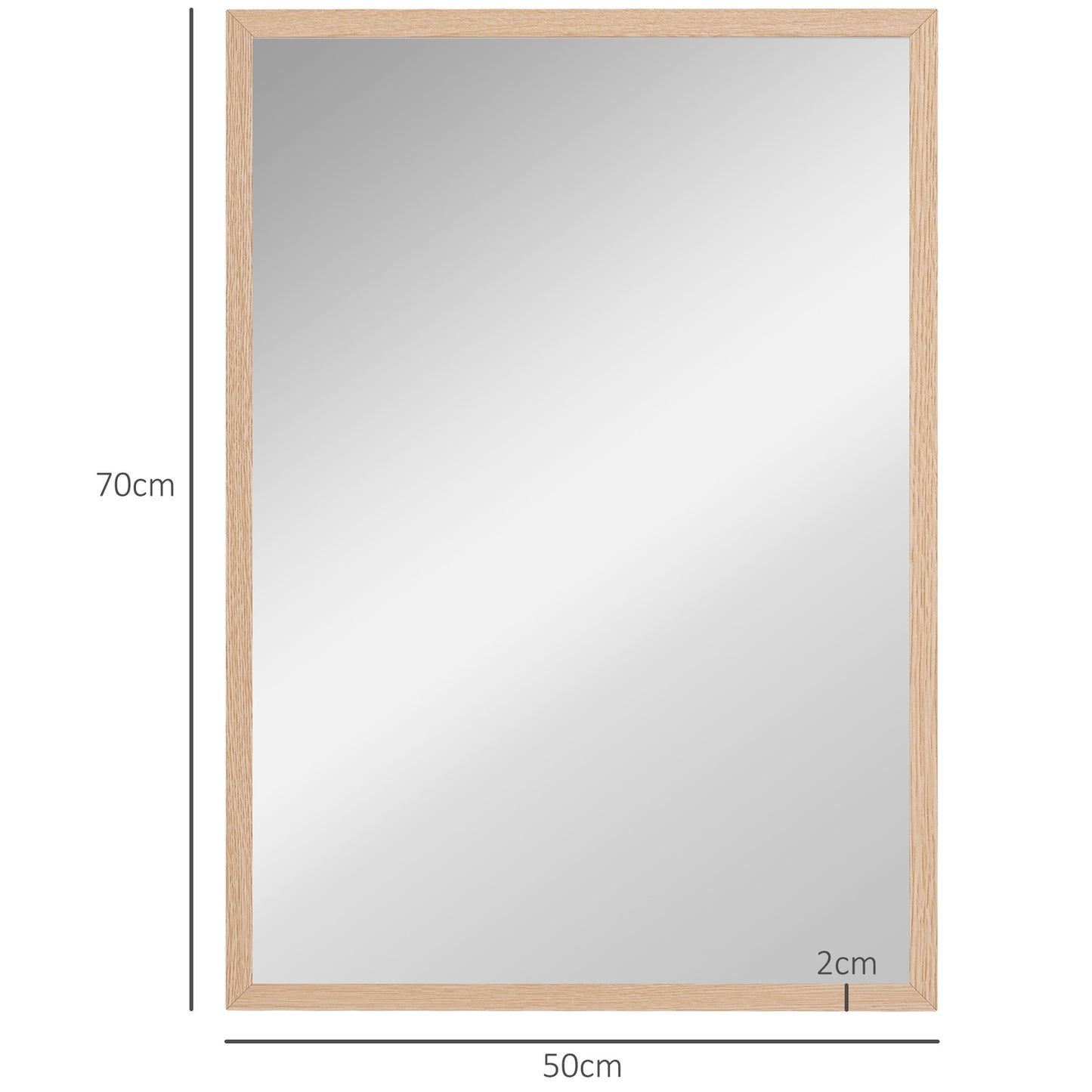 Decorative wall mirror with hooks, 50x70cm for the home