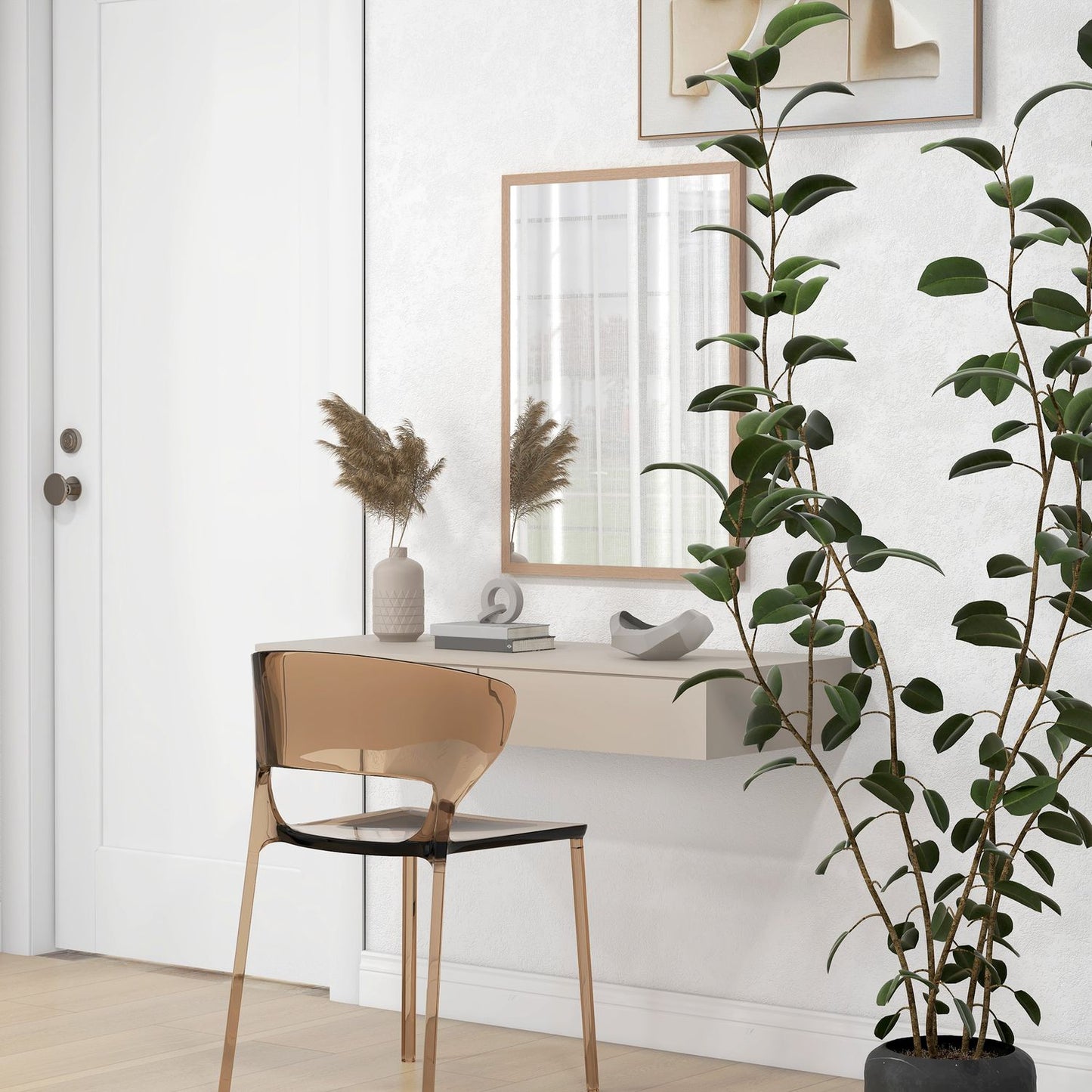 Decorative wall mirror with hooks, 50x70cm for the home